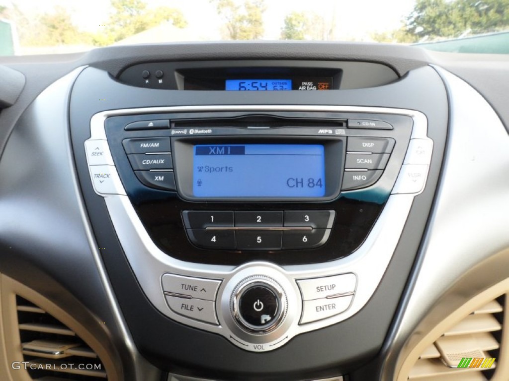 2012 Elantra Limited - Black Noir Pearl / Beige photo #29