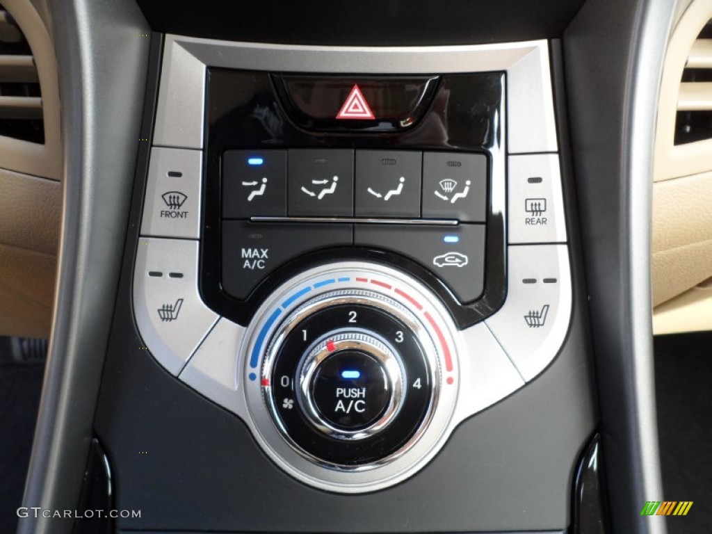 2012 Elantra Limited - Black Noir Pearl / Beige photo #30