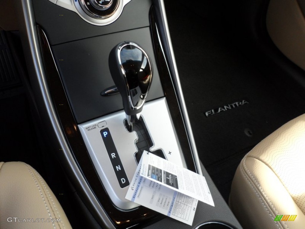 2012 Elantra Limited - Black Noir Pearl / Beige photo #31