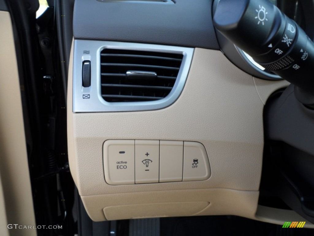 2012 Elantra Limited - Black Noir Pearl / Beige photo #34