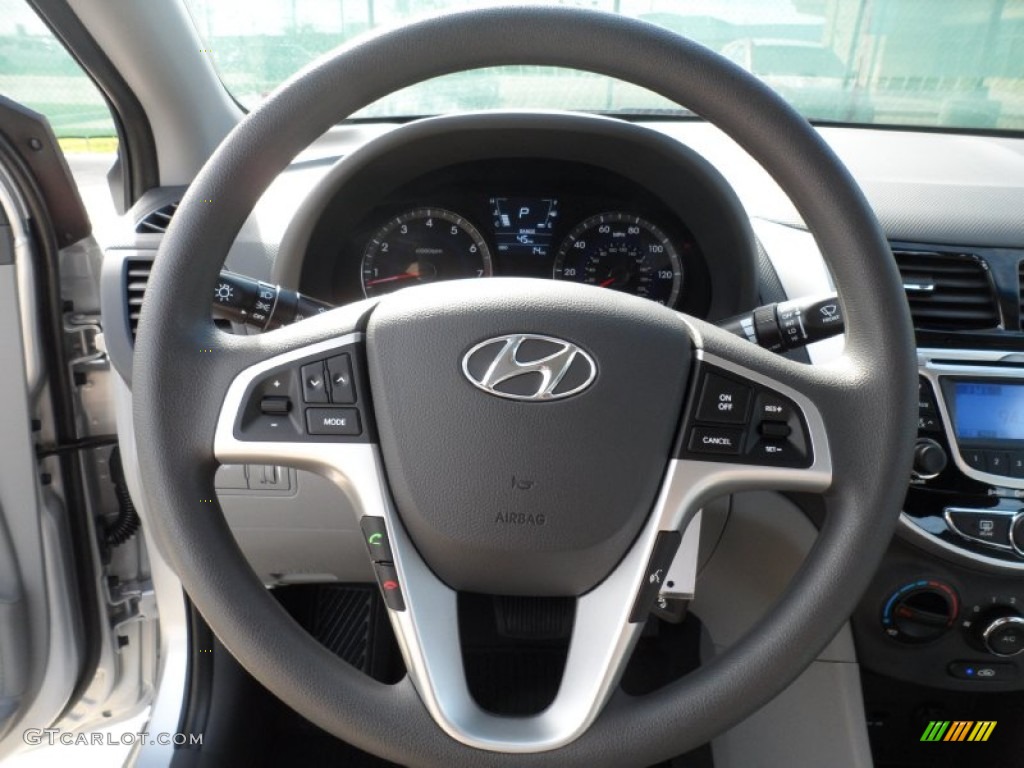 2012 Hyundai Accent GLS 4 Door Gray Steering Wheel Photo #58818822