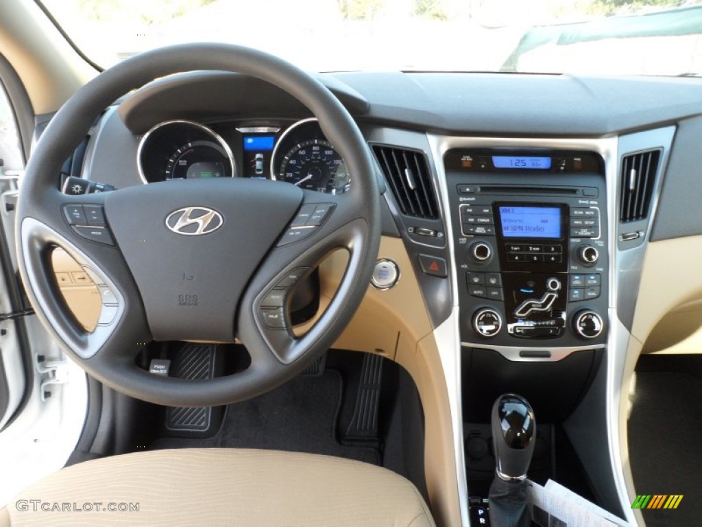 2011 Hyundai Sonata Hybrid Camel Dashboard Photo #58820347