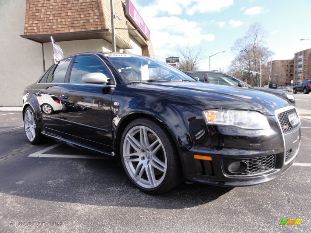 Phantom Black Pearl Effect 2007 Audi RS4 4.2 quattro Sedan Exterior Photo #58820499