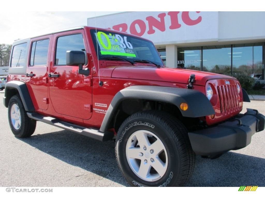 2012 Wrangler Unlimited Sport S 4x4 - Flame Red / Black photo #1