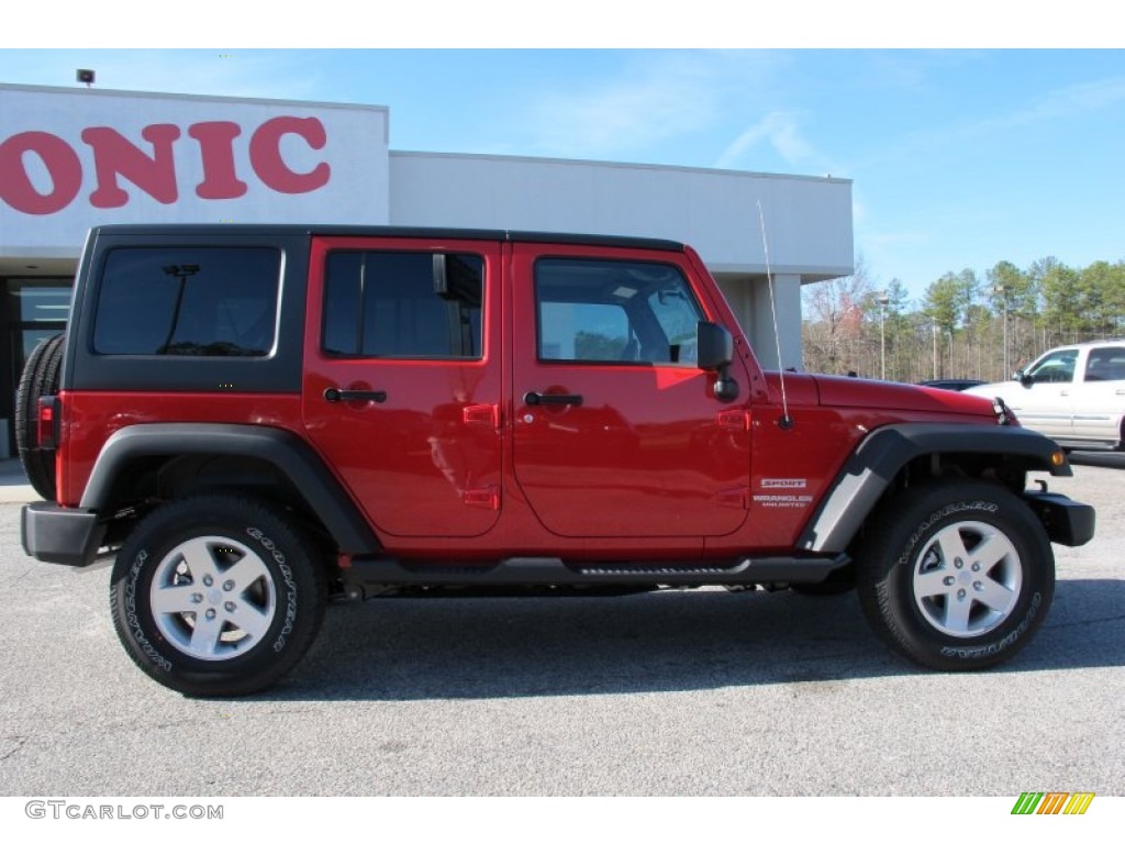 2012 Wrangler Unlimited Sport S 4x4 - Flame Red / Black photo #8