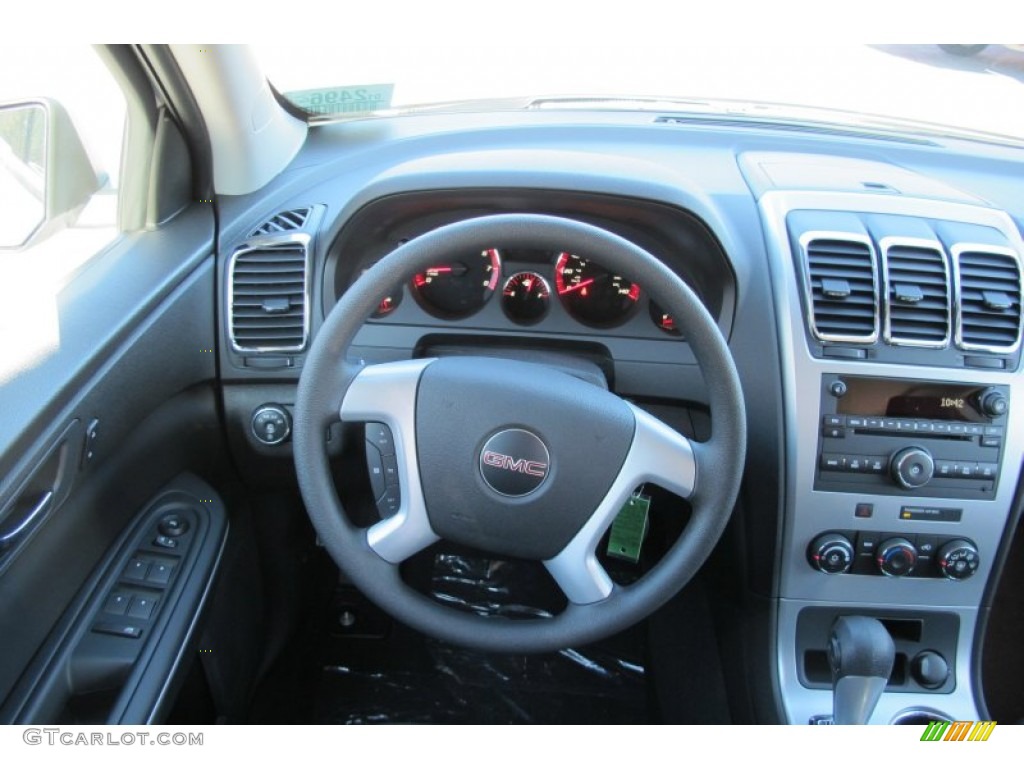 2012 GMC Acadia SL Ebony Steering Wheel Photo #58823550