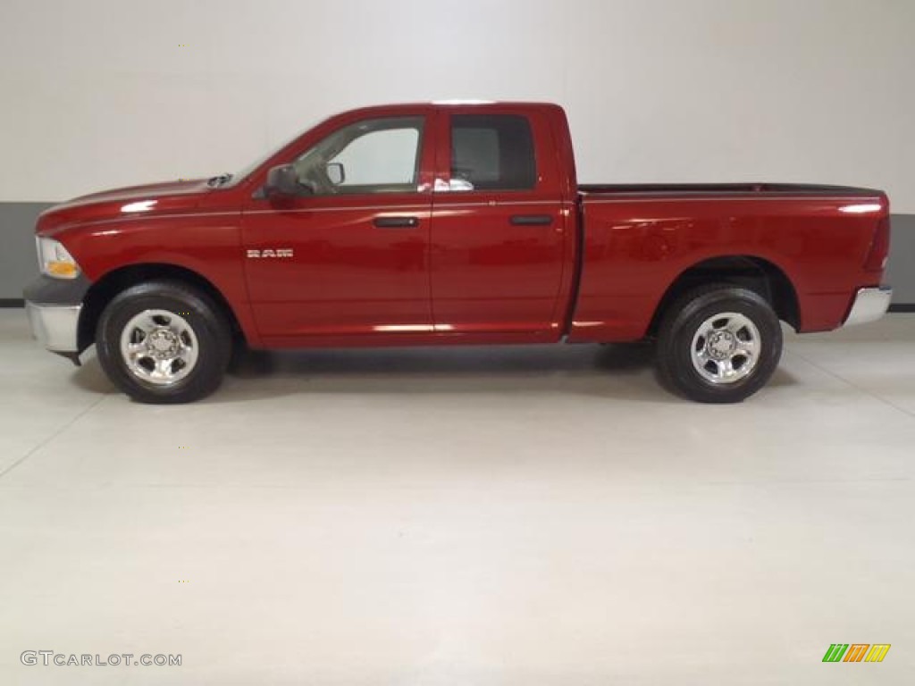 2010 Ram 1500 ST Quad Cab 4x4 - Inferno Red Crystal Pearl / Dark Slate/Medium Graystone photo #17