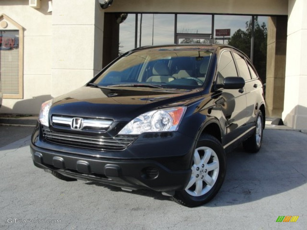 2009 CR-V EX - Crystal Black Pearl / Ivory photo #2