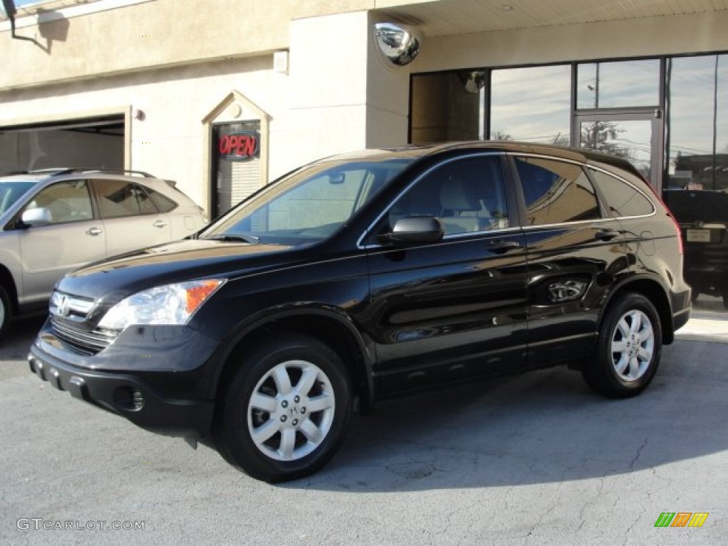2009 CR-V EX - Crystal Black Pearl / Ivory photo #3