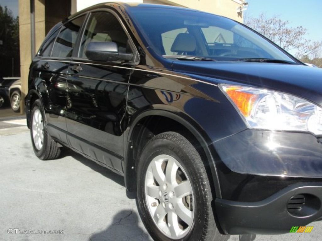 2009 CR-V EX - Crystal Black Pearl / Ivory photo #7