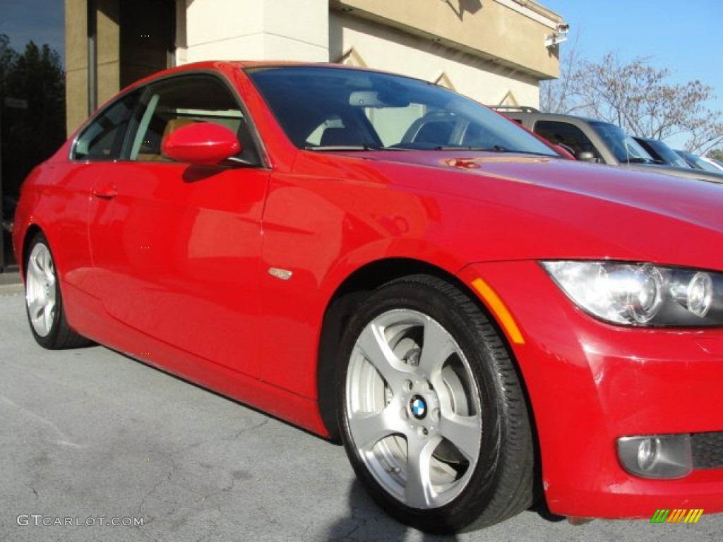 2007 3 Series 328i Coupe - Crimson Red / Saddle Brown/Black photo #7