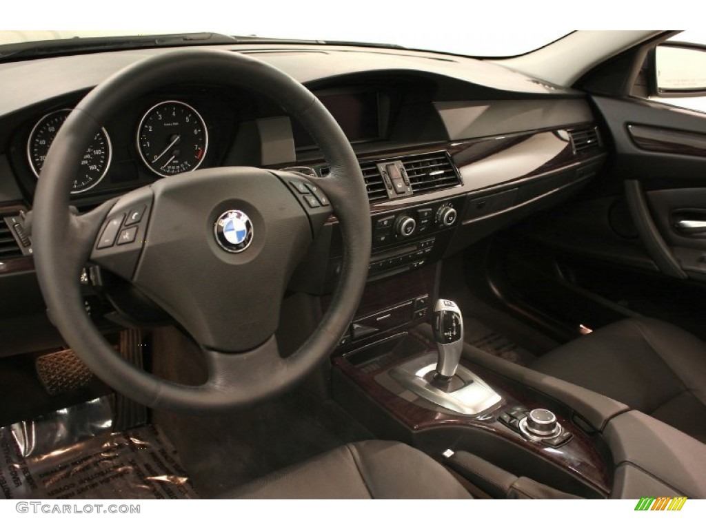 2009 BMW 5 Series 535xi Sedan Black Dakota Leather Dashboard Photo #58826002