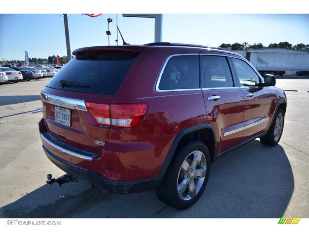 2011 Grand Cherokee Overland - Inferno Red Crystal Pearl / Dark Frost Beige/Light Frost Beige photo #6