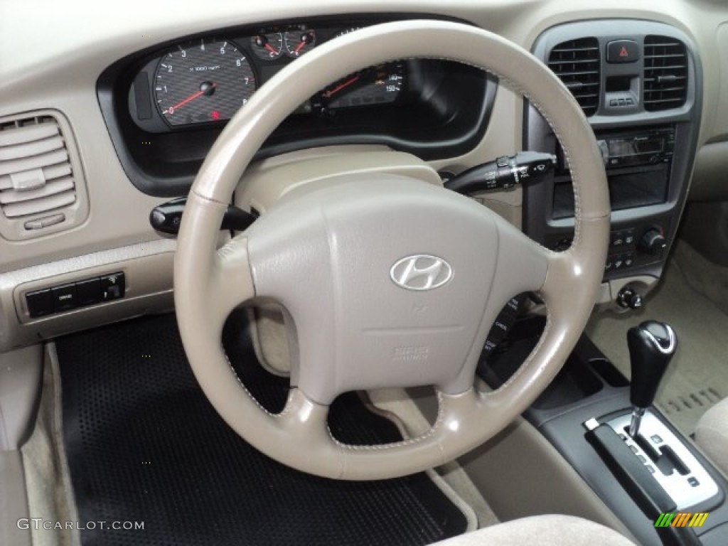 2005 Hyundai Sonata GL Beige Steering Wheel Photo #58828573