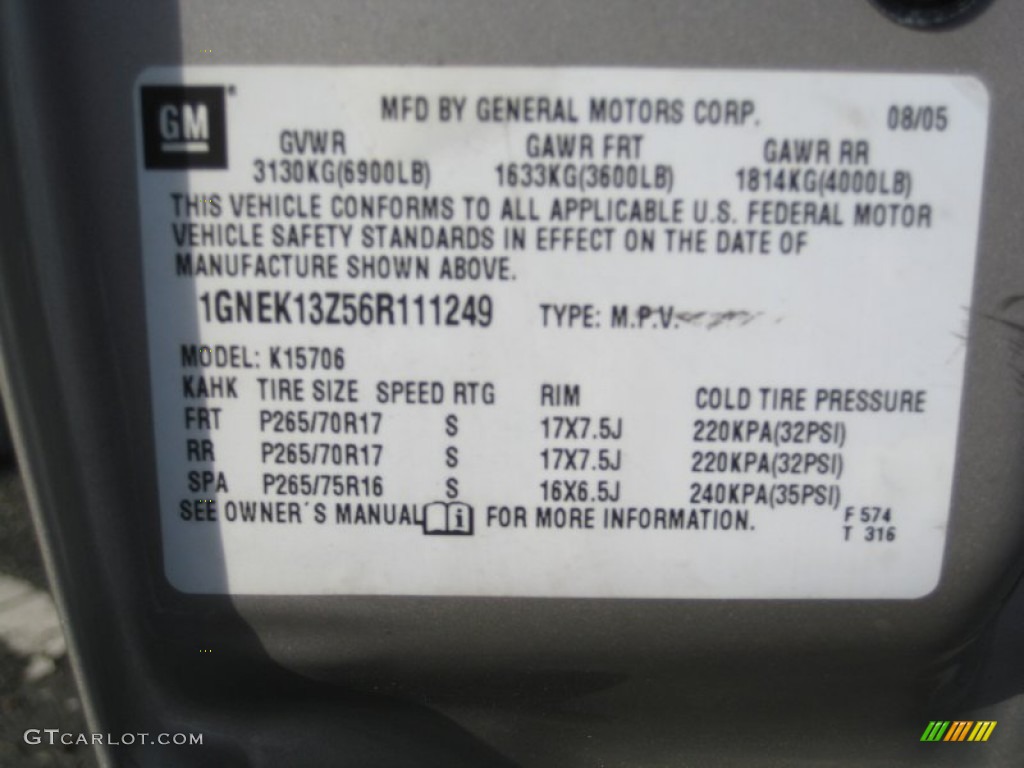 2006 Tahoe LT 4x4 - Silver Birch Metallic / Gray/Dark Charcoal photo #14