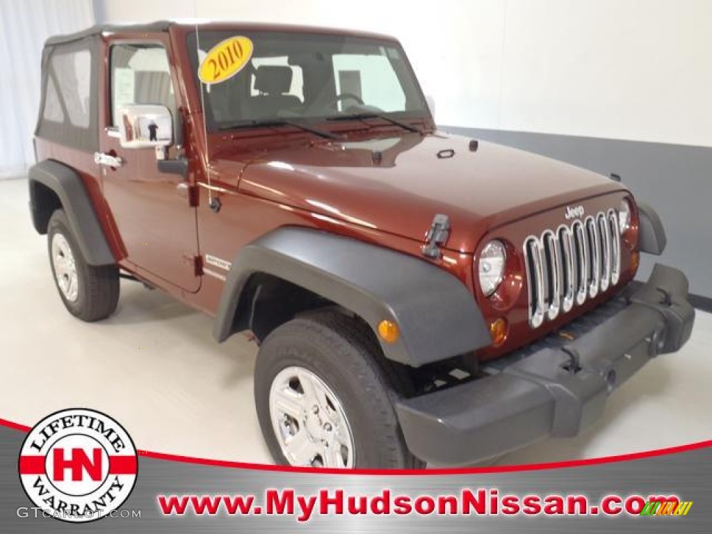 2010 Wrangler Sport 4x4 - Red Rock Crystal Pearl / Dark Slate Gray/Medium Slate Gray photo #1