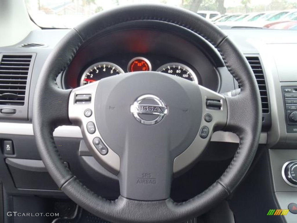 2012 Nissan Sentra 2.0 SR Special Edition Charcoal Steering Wheel Photo #58833504