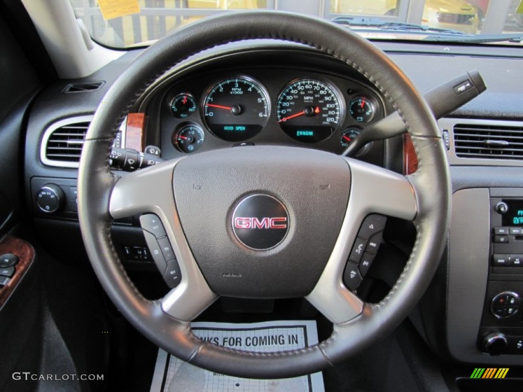 2010 GMC Yukon XL SLE 4x4 Ebony Steering Wheel Photo #58834787