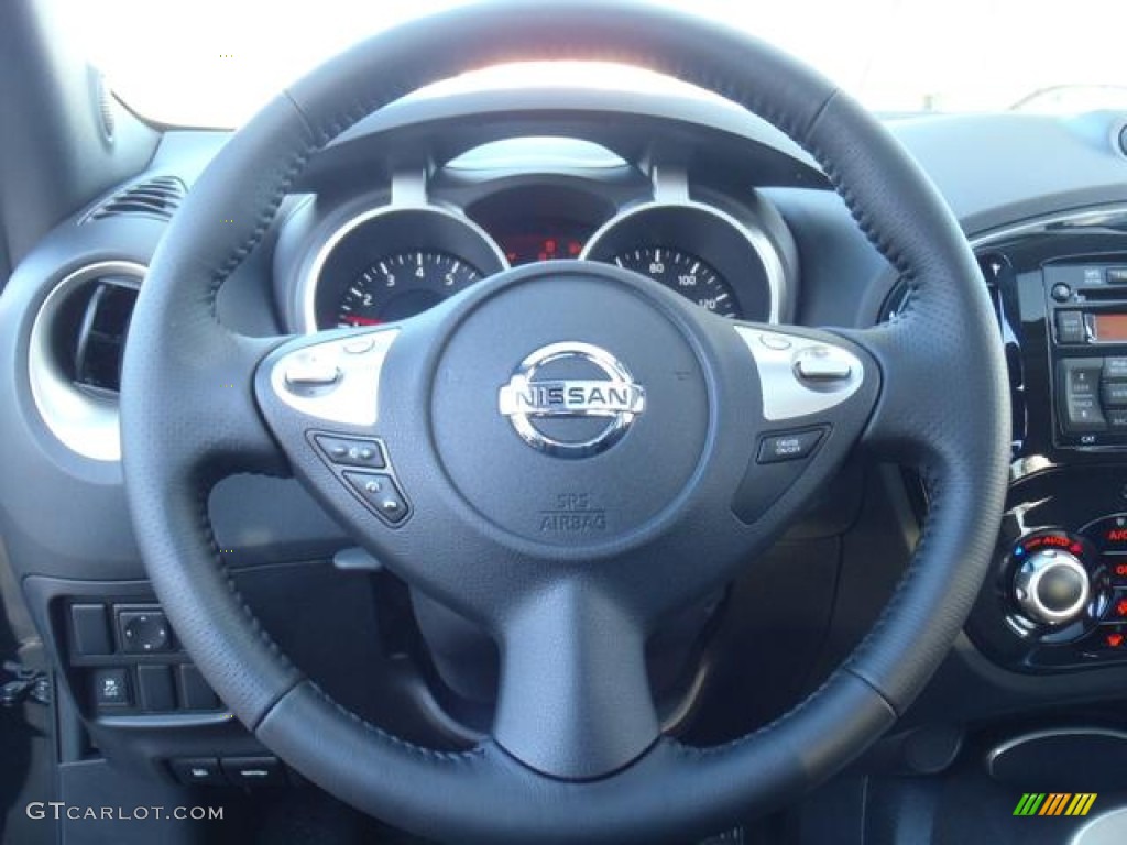 2012 Nissan Juke SV Black/Silver Trim Steering Wheel Photo #58834826