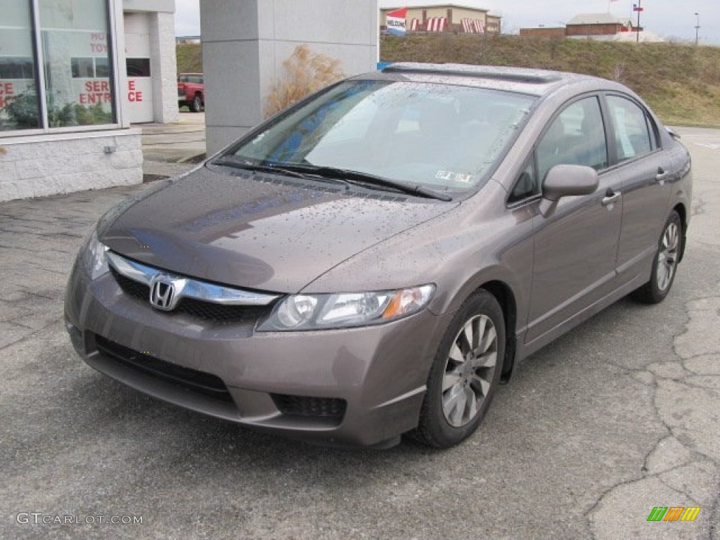 2010 Civic EX Sedan - Urban Titanium Metallic / Beige photo #2