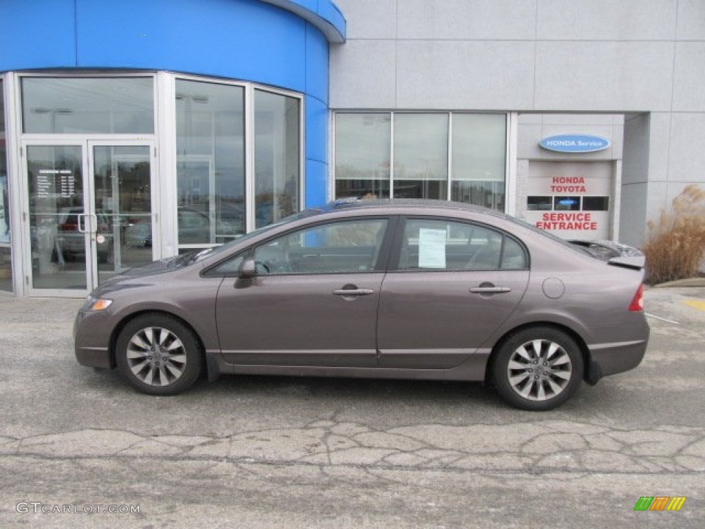 2010 Civic EX Sedan - Urban Titanium Metallic / Beige photo #4