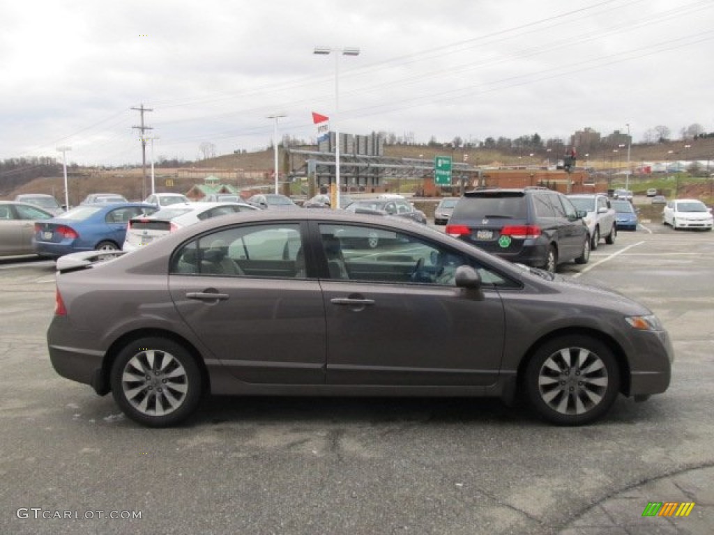 2010 Civic EX Sedan - Urban Titanium Metallic / Beige photo #8