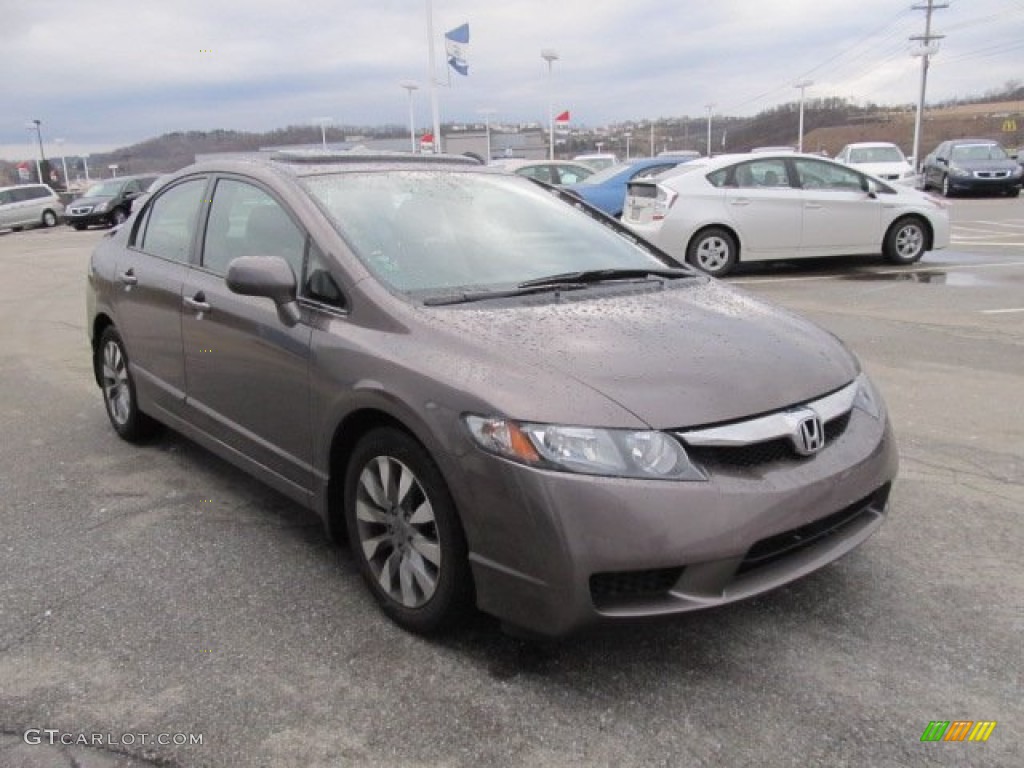 2010 Civic EX Sedan - Urban Titanium Metallic / Beige photo #9