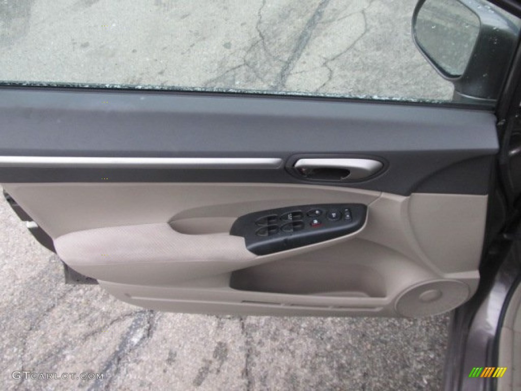 2010 Civic EX Sedan - Urban Titanium Metallic / Beige photo #12