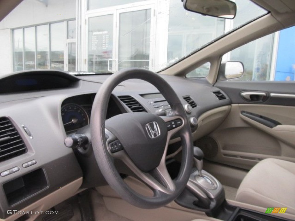 2010 Civic EX Sedan - Urban Titanium Metallic / Beige photo #13