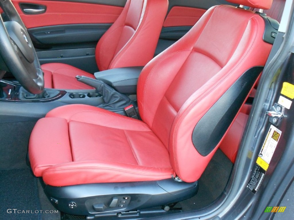 Coral Red Interior 2008 BMW 1 Series 135i Coupe Photo #58838464