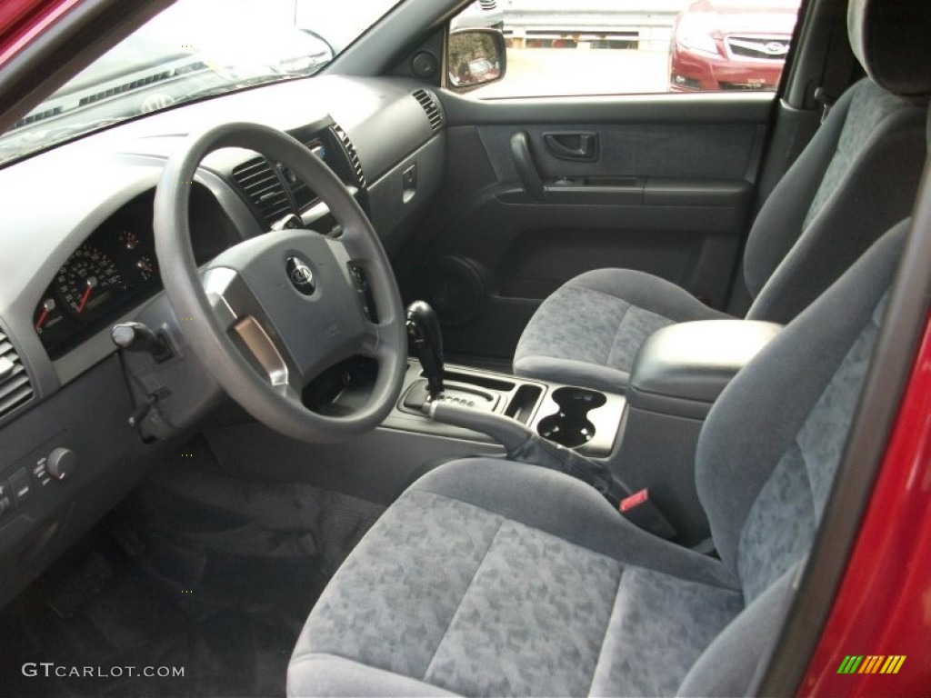 2003 Sorento LX 4WD - Ruby Red Metallic / Gray photo #13