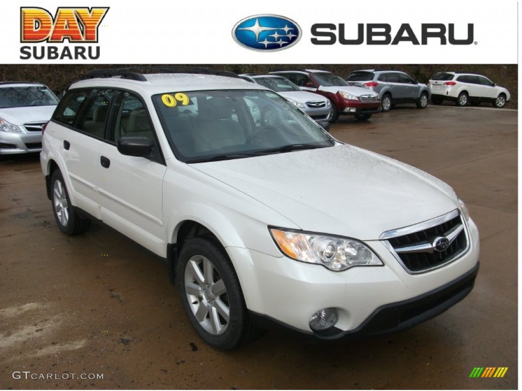 2009 Outback 2.5i Special Edition Wagon - Satin White Pearl / Warm Ivory photo #1