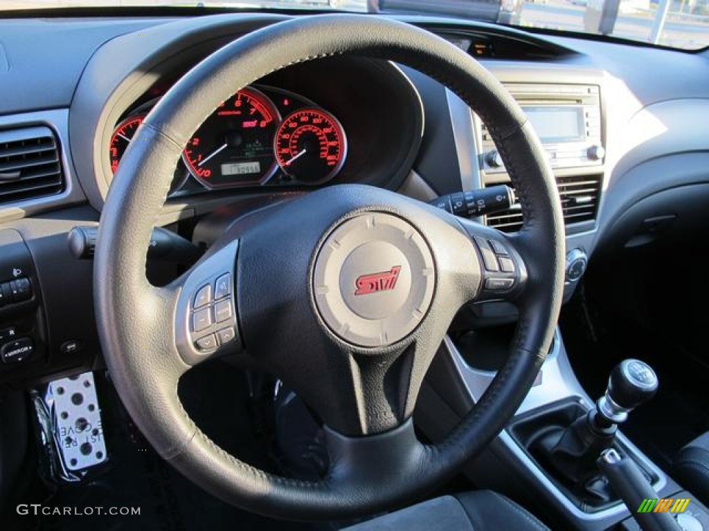 2008 Subaru Impreza WRX STi Carbon Black/Graphite Gray Alcantara Steering Wheel Photo #58842151