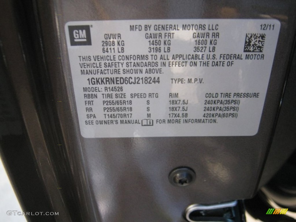 2012 Acadia SL - Medium Brown Metallic / Ebony photo #25