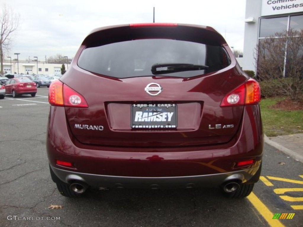 2009 Murano LE AWD - Merlot Metallic / Black photo #5