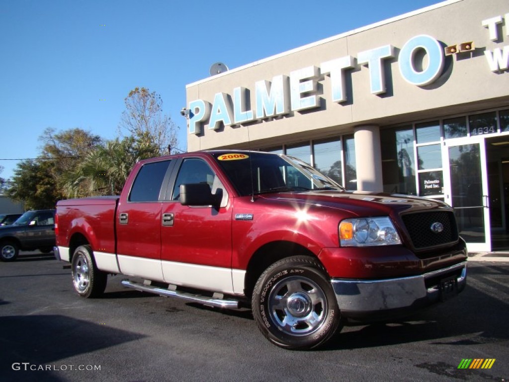 2006 F150 XLT SuperCrew - Dark Toreador Red Metallic / Medium/Dark Flint photo #29