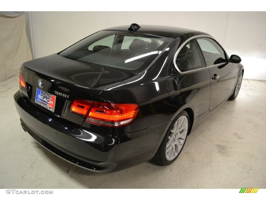 2008 3 Series 328i Coupe - Jet Black / Black photo #5