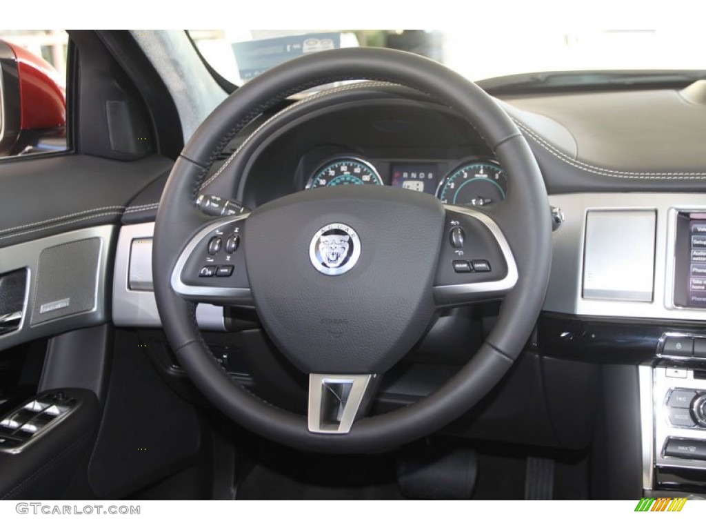 2012 Jaguar XF Portfolio Warm Charcoal/Warm Charcoal Steering Wheel Photo #58851206