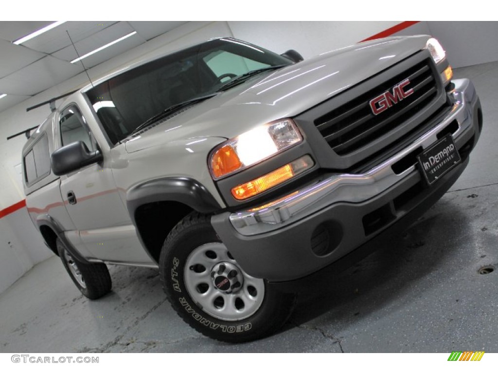 2006 Sierra 1500 Regular Cab 4x4 - Silver Birch Metallic / Dark Pewter photo #1