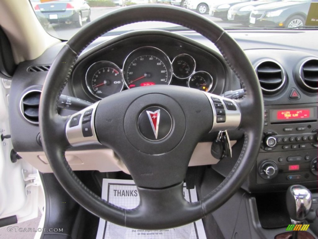 2008 Pontiac G6 GXP Coupe Light Taupe Steering Wheel Photo #58858225
