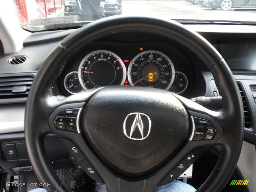 2010 Acura TSX Sedan Ebony Steering Wheel Photo #58860406