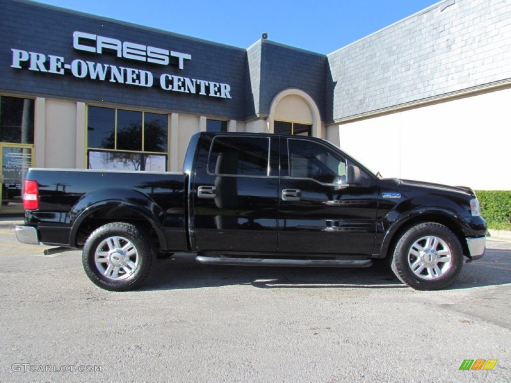 2004 F150 Lariat SuperCrew - Black / Black photo #4