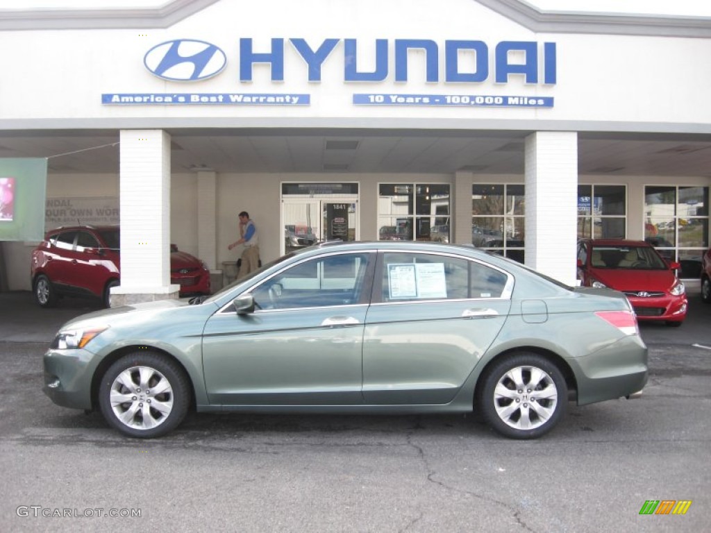 2008 Accord EX-L V6 Sedan - Mystic Green Metallic / Black photo #1