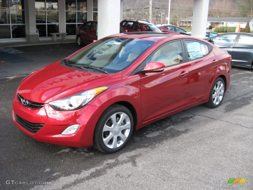 2012 Elantra Limited - Red Allure / Beige photo #2