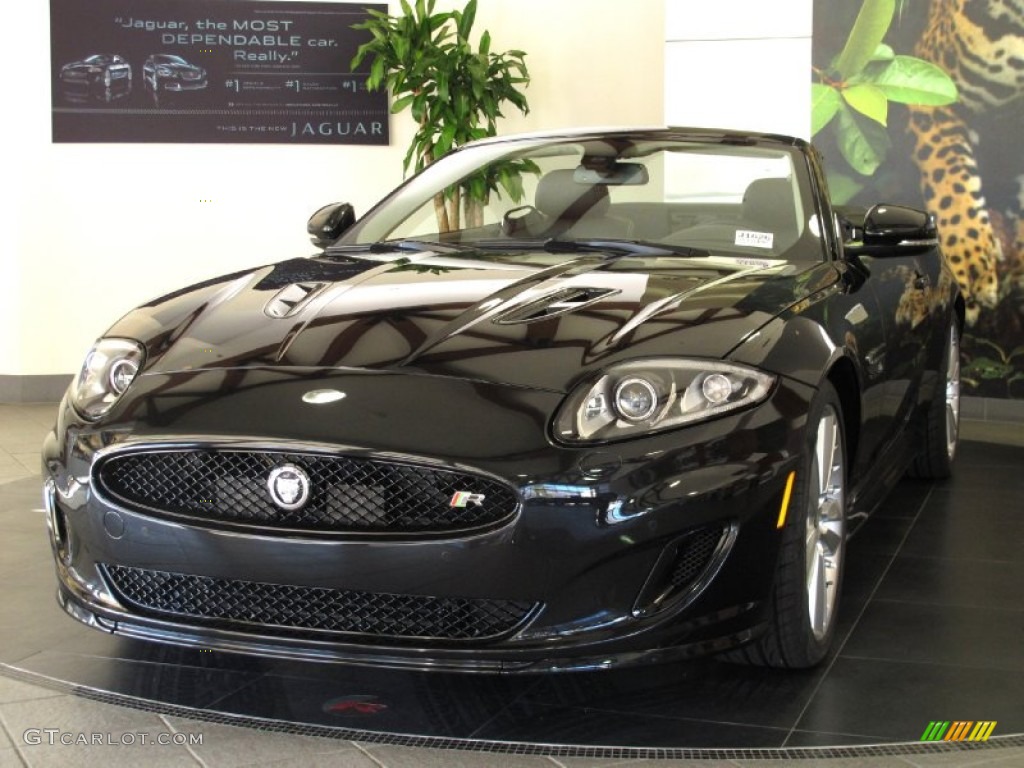 2012 XK XKR Convertible - Midnight Black / Warm Charcoal/Warm Charcoal photo #1