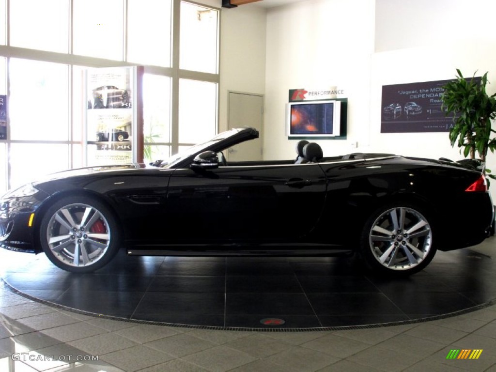 2012 XK XKR Convertible - Midnight Black / Warm Charcoal/Warm Charcoal photo #2