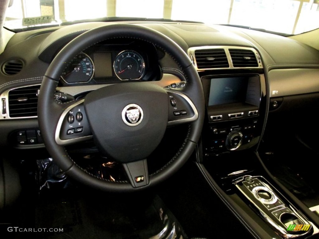 2012 Jaguar XK XKR Convertible Warm Charcoal/Warm Charcoal Steering Wheel Photo #58869468