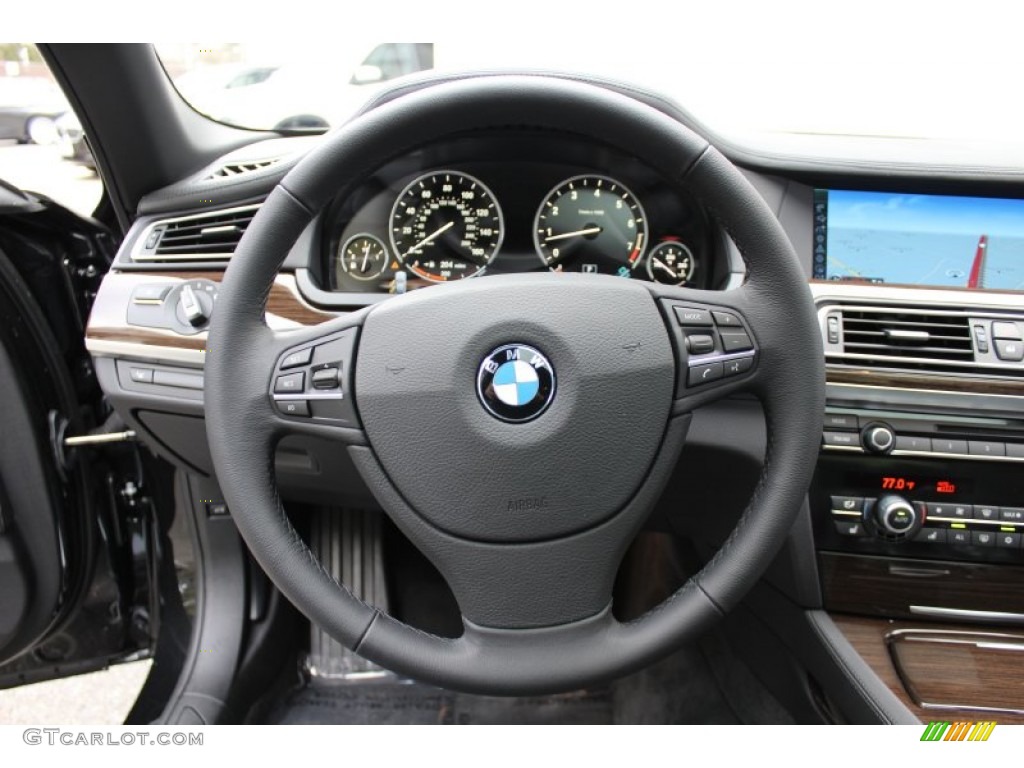 2011 BMW 7 Series ActiveHybrid 750Li Sedan Black Steering Wheel Photo #58872888