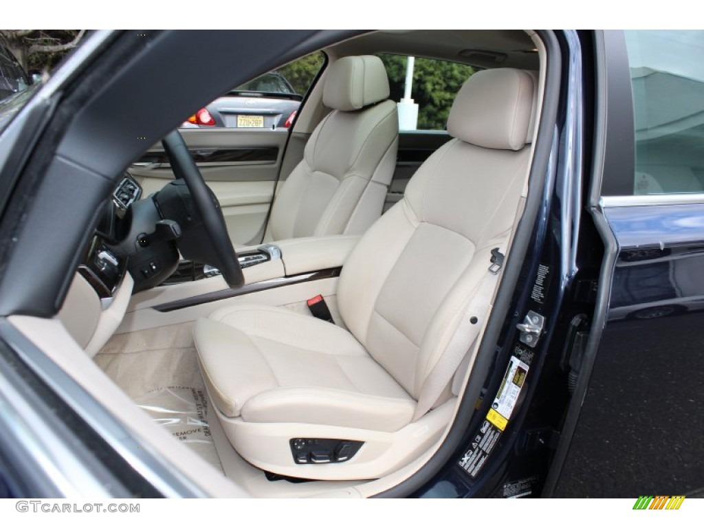 Oyster Nappa Leather Interior 2010 BMW 7 Series 750Li xDrive Sedan Photo #58874050