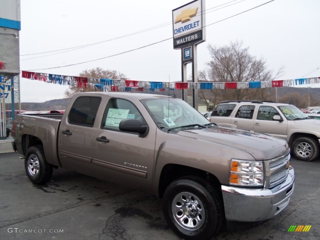 2012 Silverado 1500 LS Crew Cab 4x4 - Mocha Steel Metallic / Dark Titanium photo #4